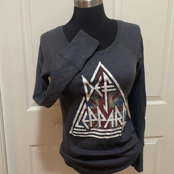 DEF LEPPARD thermal t shirt , gray, size small - Picture 2 of 5